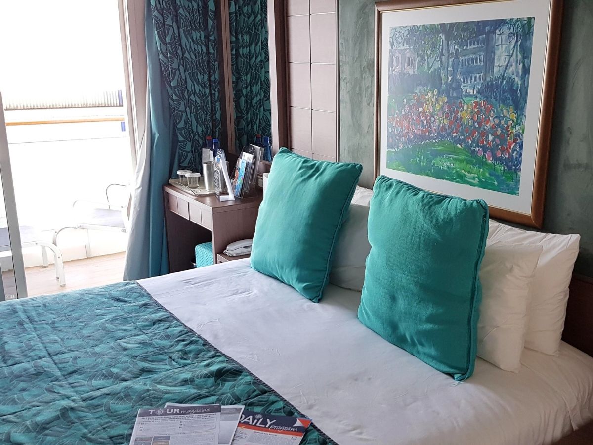 Cruise cabin interior UK with balcony